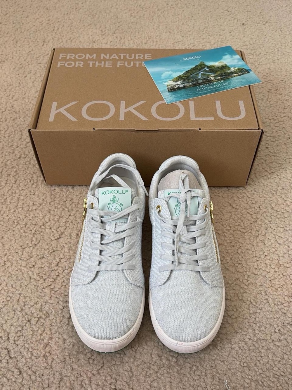 KOKOLU WHITE COMFORT KNIT SWEATER SNEAKERS